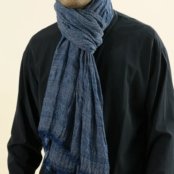 Winter Cotton Linen Scarf For Men Warm Soft Tassel Shawl Casual Wear