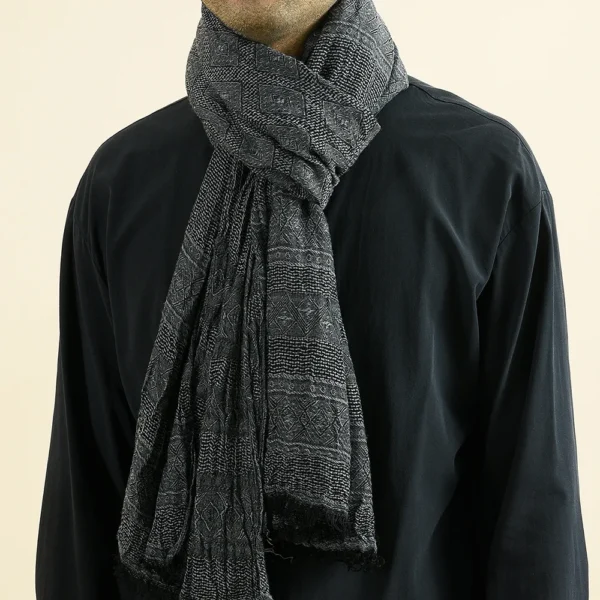 Winter Cotton Linen Scarf For Men Warm Soft Tassel Shawl Casual Wear - Image 3