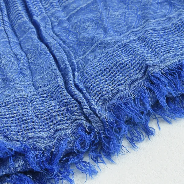 Winter Cotton Linen Scarf For Men Warm Soft Tassel Shawl Casual Wear - Image 5