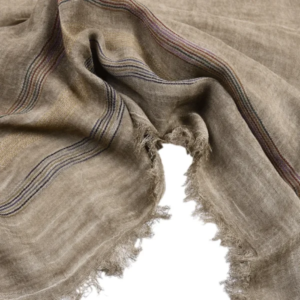 Cotton Linen Striped Men’s Scarf Winter Fashion Long Tassel Shawl - Image 6