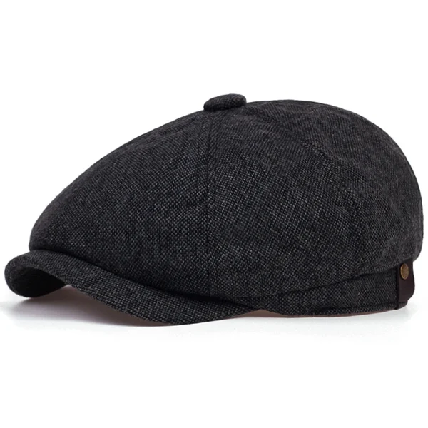 Men's Linen Octagonal Beret Hat For Spring Autumn Fashion