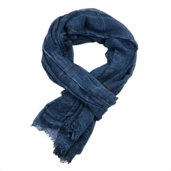 Cotton Linen Striped Men’s Scarf Winter Fashion Long Tassel Shawl - Image 5