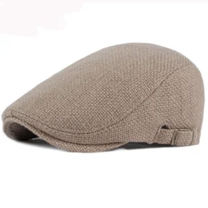 Berets Men Women Cap Adjustable Linen Artist Painter Flat Hat