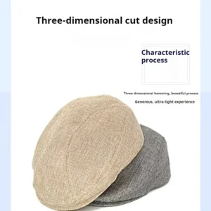 Big Size Summer Linen Solid Newsboy Caps Men And Women Beret Hat