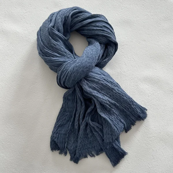 Autumn Winter Cotton Linen Scarf Soft Warm Tassel Shawl For Men