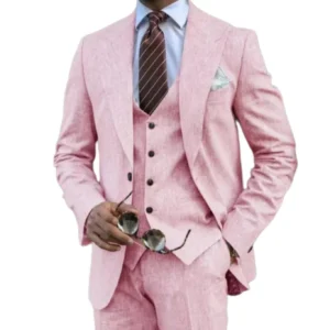 Man Suit Tailored 3-Piece Suit Linen Suit Summer Wedding Attire