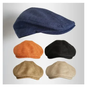 Summer Cotton Linen UV Protection Beret Breathable Painter Sun Hat