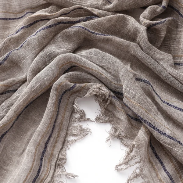 Fashion Striped Cotton Linen Scarf Unisex Soft Winter Shawl Wrap - Image 5