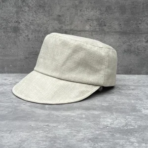 Men Women Flat Top Visor Summer Cap Linen Newsboy Breathable Ivy Cabbie Hat