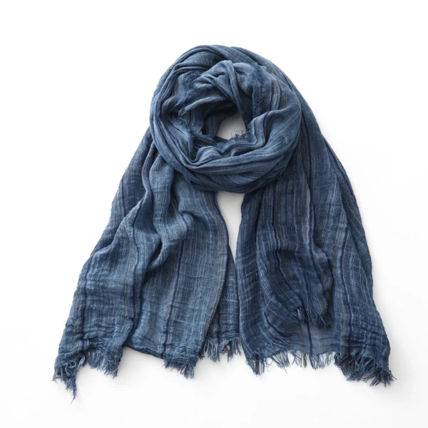 Fashion Striped Cotton Linen Scarf Unisex Soft Winter Shawl Wrap - Image 2