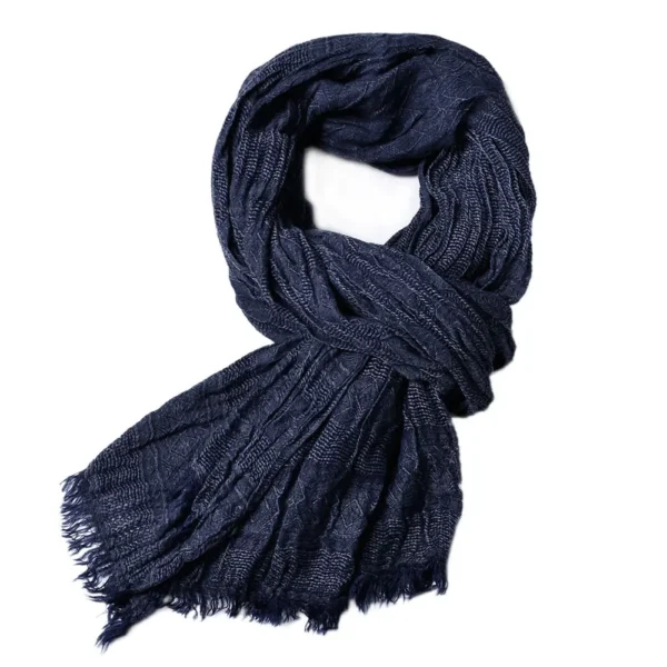 Autumn Winter Men’s Cotton Linen Warm Tassel Scarf Shawl Casual Fashion - Image 2