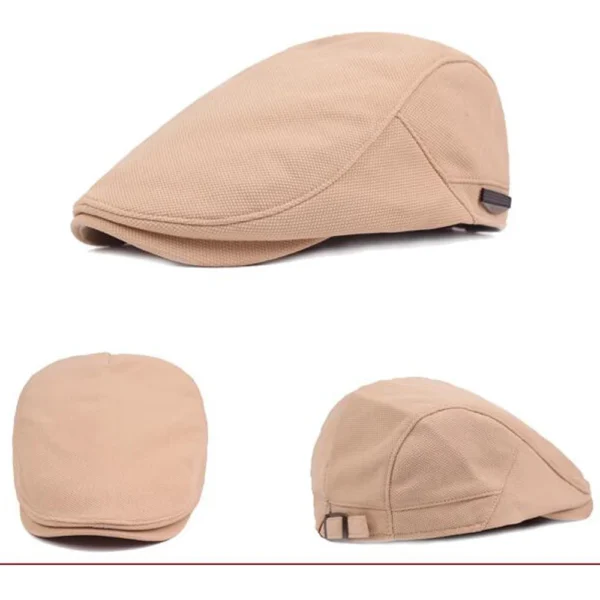 Cotton Linen Beret Hat For Men Flat Ivy Cabbie Cap Spring Autumn - Image 3