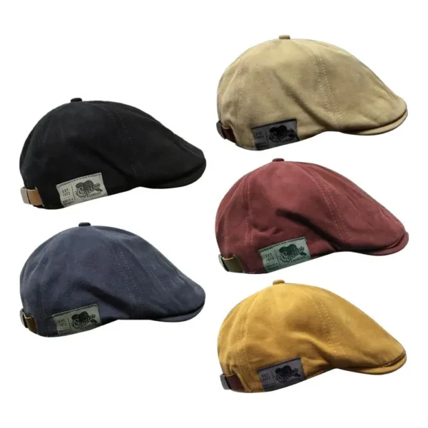 Breathable Washed Cotton Flat Cap Summer Outdoor Sun Hat For Men Dad Casual
