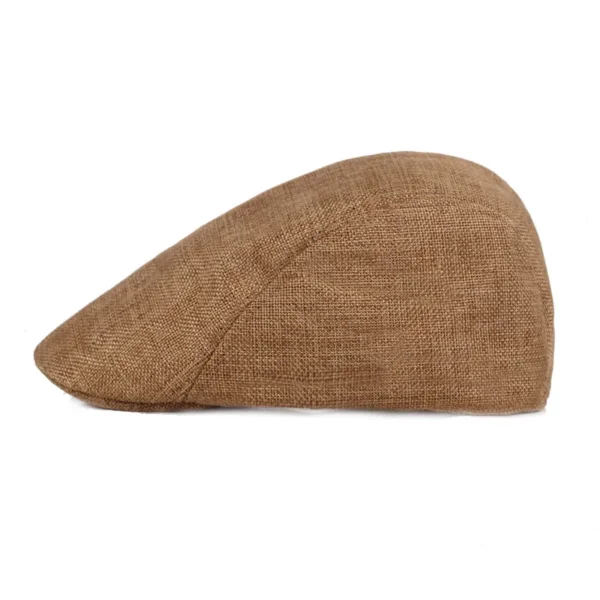 Cotton Linen Beret Cap Unisex Retro Newsboy Gatsby Summer Hat - Image 3