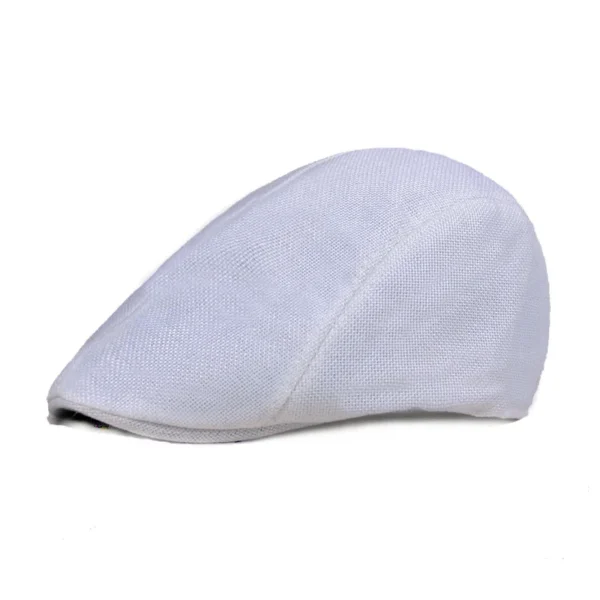 Cotton Linen Beret Cap Unisex Retro Newsboy Gatsby Summer Hat - Image 5