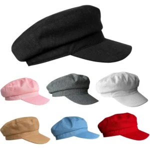 Retro Beret Men And Women Duck Tongue Hat Linen Breathable Newsboy Cap