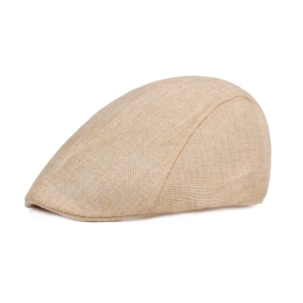 Cotton Linen Beret Cap Unisex Retro Newsboy Gatsby Summer Hat - Image 6