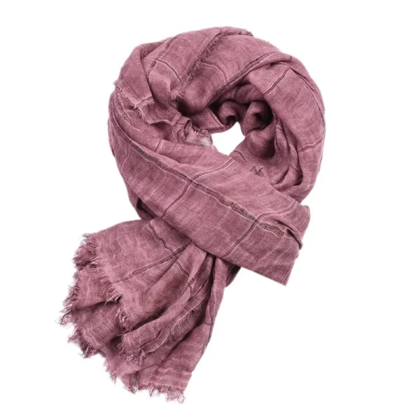 Men's Cotton Linen Tie-Dye Striped Scarf Winter Casual Shawl - Image 5