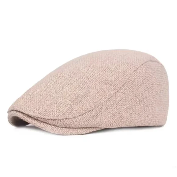 Cotton Linen Flat Cap Vintage Duckbill Ivy Beret Unisex Autumn Wear - Image 2