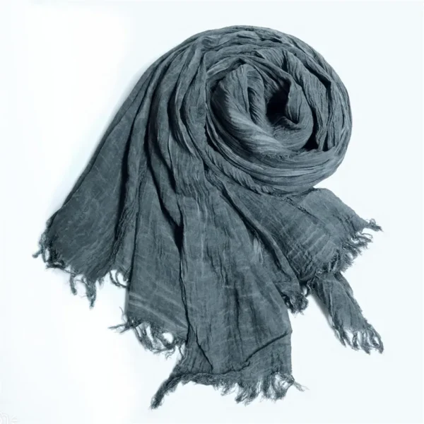 Japanese Style Cotton Linen Scarf Unisex Tie-Dyed Autumn Winter Wrap